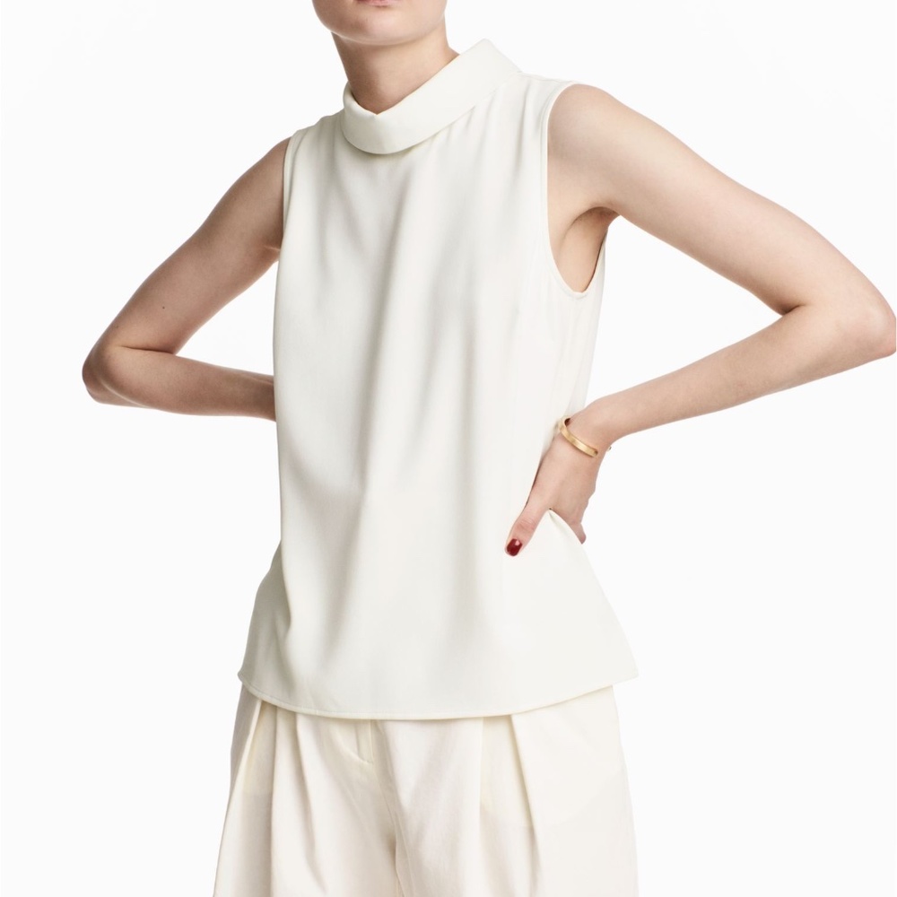 H&M Mock-neck White Top